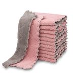 kimteny Set van 12 hoogwaardige theedoeken, super absorberend, koraalfluweel, anti-aanbaklaag, wasbaar, sneldrogend