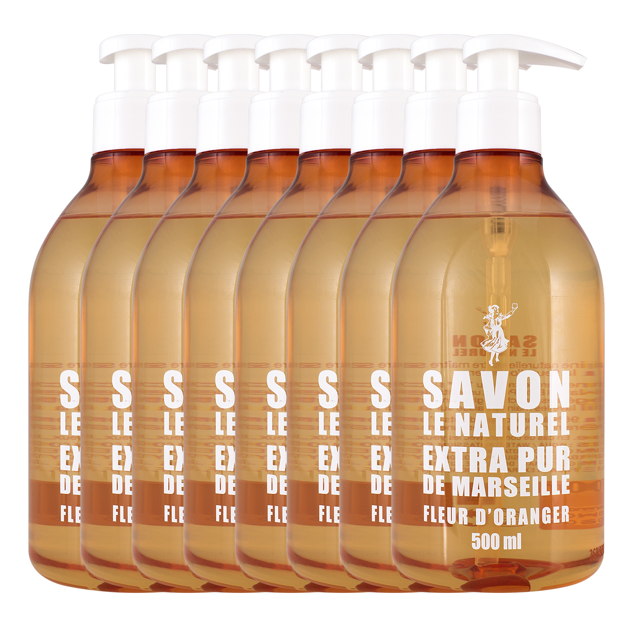 Savon le Naturel Savon Vloeibare Natuurlijke Handzeep - Oranjebloesem - 8 x 500ml - Multiverpakking