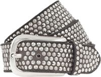 b.belt Leren riem Zoe Silver Stud Belt W80 Taupe