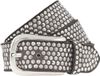 b.belt Leren riem Zoe Silver Stud Belt W80 Taupe