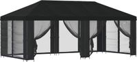 vidaXL Pavillon de jardin avec parois latérales, 6 x 3 mètres, noir