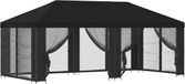 vidaXL Pavillon de jardin avec parois latérales, 6 x 3 mètres, noir