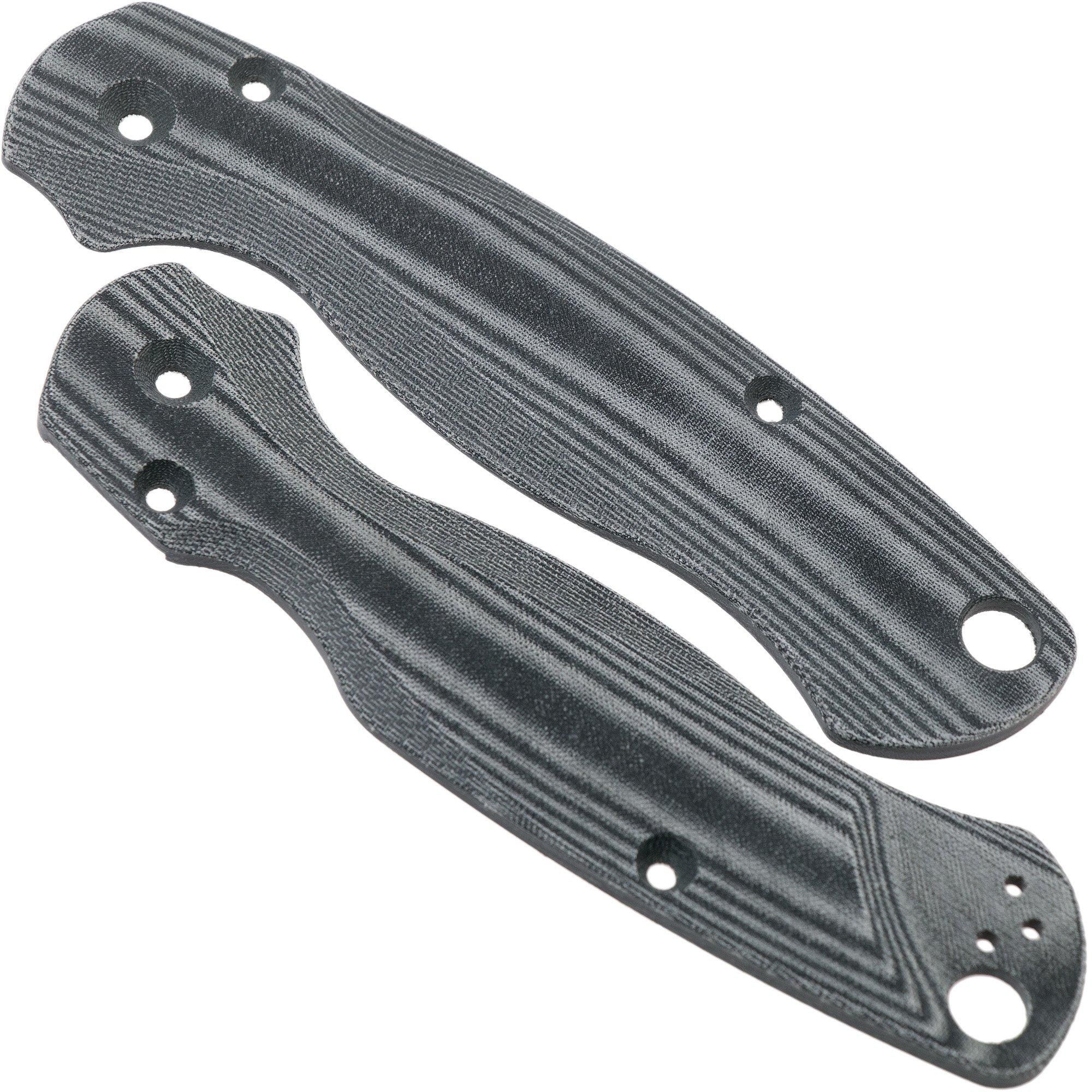 Flytanium Spyderco Paramilitary 2 Lotus Scales - Black Linen Micarta