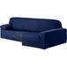 ECOMMERC3 Bankhoes voor chaise longue, lang hoekdeel rechts, elastisch, jacquard, chaise longue, blauw, universele pasvorm, schuimrubber en antislip elastieken