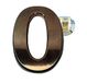 PARENCE - 3D huisnummer - 10 cm - premium kunststof geborsteld - goudglans - extra sterke lijm - deurnummer straat, huis (0, koper)