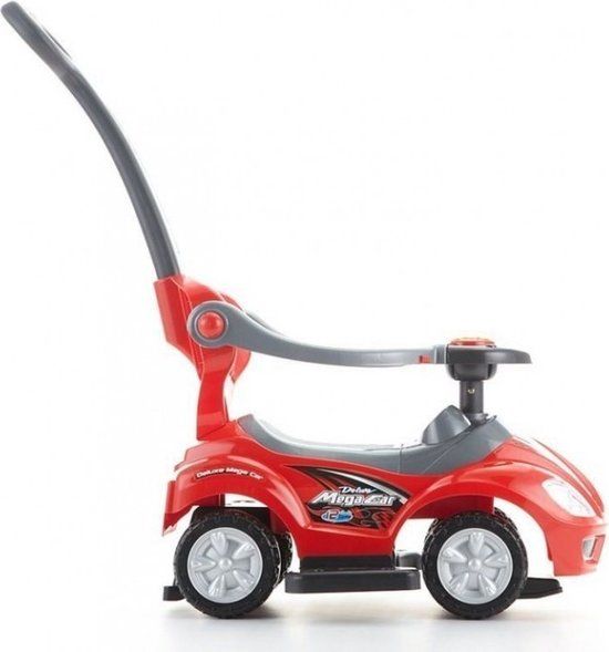 Loopauto met duwstang - rood