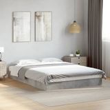 vidaXL Bedframe - bewerkt hout - betongrijs - 140x200 cm