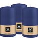 Wiedemann Cilinderkaars/stompkaars - 3x - donkerblauw - 13 x 7 cm - 52 branduren