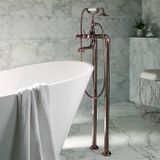 Hudson Reed Earlham Vrijstaande Badmengkraan met Handdouche Art Deco Jaren 20 Stijl - Geborsteld Brons