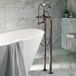 Hudson Reed Earlham Vrijstaande Badmengkraan met Handdouche Art Deco Jaren 20 Stijl - Geborsteld Brons