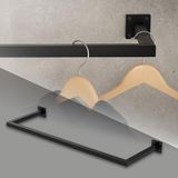 ML-Design Garderobestang kapstok wandmontage 30 x 90 cm zwart staal