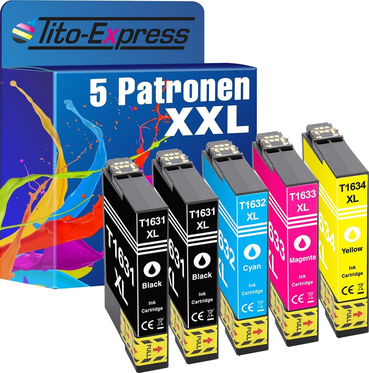 Tito Express PlatinumSerie 5x inkt cartridge alternatief voor Epson T1631-T1634