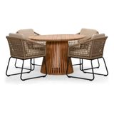 BUITEN living Palau/Tulum Sahara Dust dining tuinset