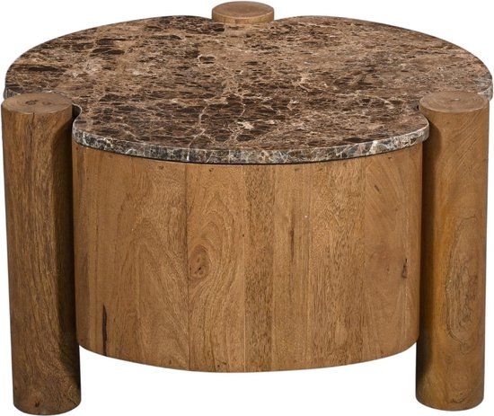 Giga Meubel Salontafel Maeve - Rond - Marmer - 60cm