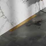 Brauer Douchegoot met Multifunctioneel Rooster en Flens Voor Wandmontage - 70 cm - Goud Geborsteld Pvd