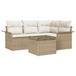 vidaXL Banc de jardin - Set - 5 - pièces - Beige - poly - rotin