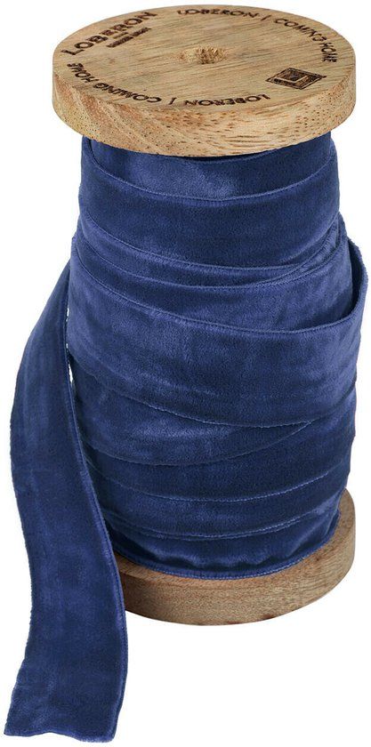 Loberon Fluwelen lint Andaris donkerblauw