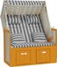 Fauteuil de plage avec coussins poly rotin et bois blanc et gris
