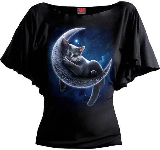 Spiral Velvet Moon Dames T-shirt - zwart - XL