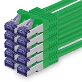 1aTTack.de 10x 1m CAT7 Netwerkkabel RJ45 10 Gigabit SFTP PIMF - Groen