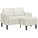 vidaXL 2-zitsbank met chaise L-vorm crèmekleurig 125 cm fluweel