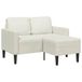 vidaXL 2-zitsbank met chaise L-vorm crèmekleurig 125 cm fluweel