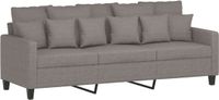 vidaXL Driezitsbank 180 cm stof taupe