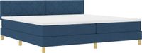 vidaXL LED Boxspring Bed met Hoofdeinde Blauw 200 x 200 cm Stof