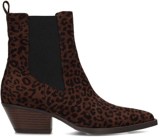 POSH by Poelman CARMEN Dames Laarzen - Bruin Met Dierenprint