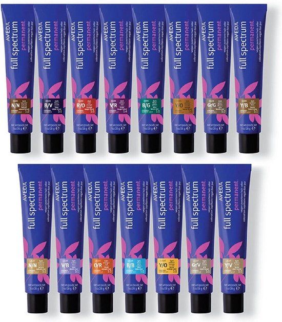 Aveda Full Spectrum Permanent Hair Color Dark B/V Dark Blue/Violet Pure Tone Protective Creme 1 Ounce 28 Gram