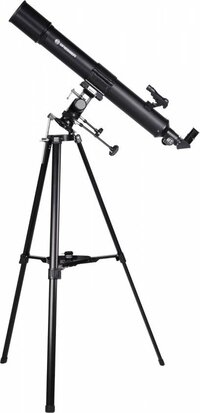 Bresser Taurus 90/900 NG Refractor Telescope - For Adults and Children - Moon and Planets - Equatorial Mount - Black