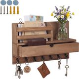 Merkloos Relaxdays Sleutelbord - 34x22x10 cm - bruin