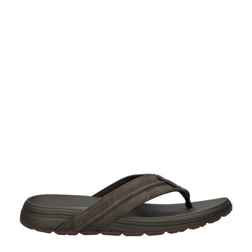Skechers teenslippers bruin