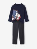 Vertbaudet Pyjama jongen Sonic® marineblauw katoen lange mouw maat 140