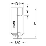 KS Tools 1,1/2" zeskant krachtdop, lang, 115mm