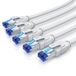 Primewire LAN-kabel set van 5 stuks, CAT 8, patchkabel, RJ45, netwerkkabel, 40 Gbit/s, S/FTP, dubbele afscherming, vergulde contacten, achterwaarts compatibel, Ethernet, 5 stuks, 0,5 meter, wit