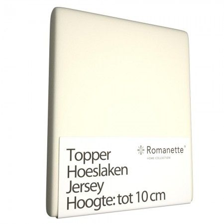 Romanette Topper Hoeslaken Ivoor (Jersey) - 80/90 x 200/210/220 cm
