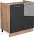 Vicco Fame-Line Wastafelkast – 80 cm, WB Marmer Antraciet Hoogglans