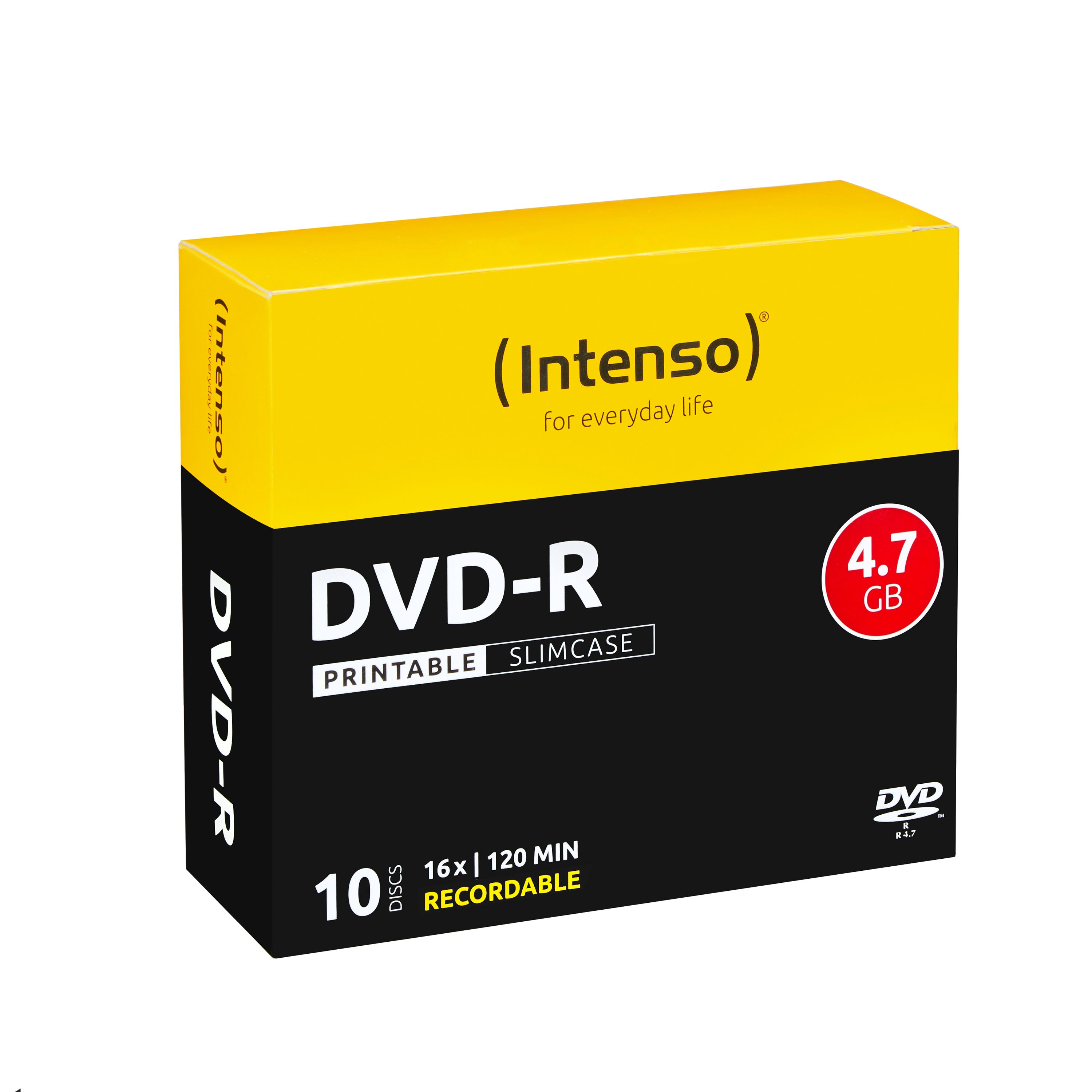 Intenso DVD-R 4.7GB 16x - 10 Pack - Printable - Slimcase