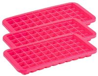 PLASTICFORTE Tray met Cocktail ijsblokjes - 3x stuks - 50 vakjes - Roze