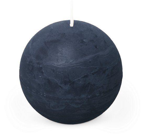 Spaas - Rustiek Kaars Bol 80mm - Donkerblauw