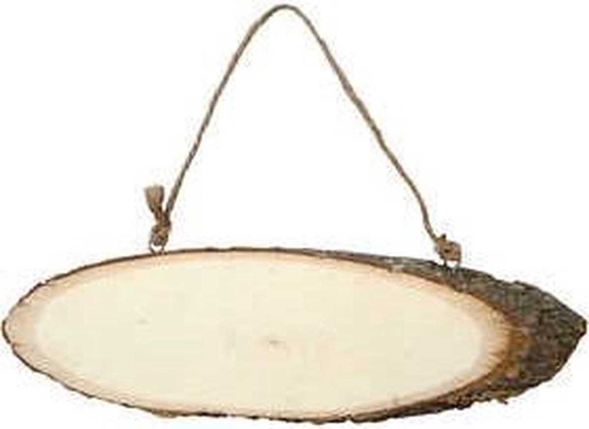Creativ Company Deurschild Met Koord Hout 28 x 10 cm - Bruin