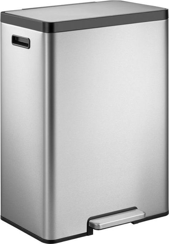 EKO EcoCasa II Prullenbak - 45 l - mat RVS - zilver