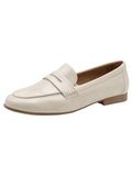 Tamaris Dames Loafers met Lak Ivoor - Beige - Maat 39