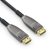 sonero 25 meter 8K DisplayPort 1.4 glasvezelkabel, hybride LWL-kabel resolutie tot 8K 60Hz (7680 x 4320) / 4K 120Hz (3840 × 2160) ondersteuning HDR en DSC antraciet
