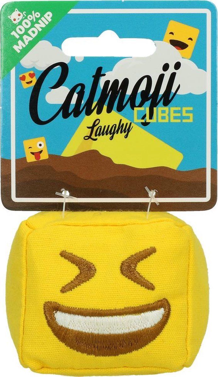 Catmoji Emoji Cat Cube Laughy (met MadNip) Speelgoed voor katten - Kattenspeelgoed - Kattenspeeltjes