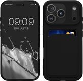 kwmobile telefoonhoesje geschikt voor iPhone 17 Pro - Hoesje met pasjeshouder - TPU case in zwart