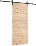 vidaXL Schuifdeur, 100 x 208 cm, massief grenenhout, naturel