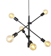 QAZQA Sydney 6 Hanglamp - Zwart