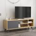 Hanah Home Stijlvolle tv-unit, eiken en antraciet, 120 cm x 35 cm x 48,1 cm, 100% melamine gecoat particle board, 18 mm dik, wandmonteerbaar met meerdere planken